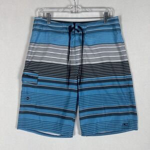 O’Neill Board Shorts Mens Size 30 Swim Trunks Stretch Blue Stripes Surf Beach